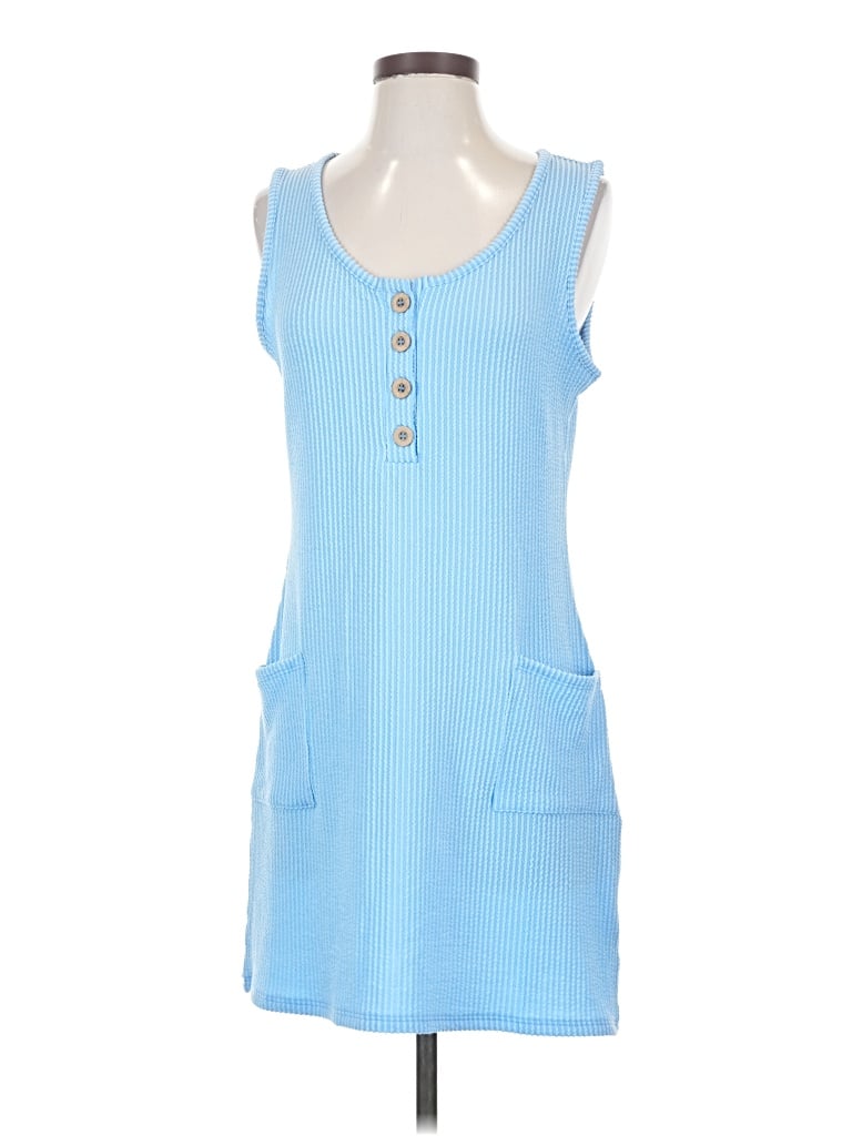 Pre-owned Zenana Casual Dress In Blue