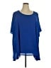 Sejour Blue Short Sleeve Blouse Size 2X - photo 1
