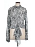 Hyfve 100% Polyester Silver Gray Long Sleeve Blouse Size L - photo 1