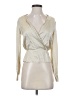 Talula 100% Silk Metallic Ivory Long Sleeve Silk Top Size XXS - photo 1