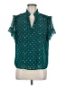 J.Crew 100% Polyester Stars Teal Short Sleeve Blouse Size M - photo 1