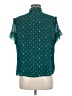 J.Crew 100% Polyester Stars Teal Short Sleeve Blouse Size M - photo 2