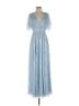 Mac Duggal 100% Polyester Blue Cocktail Dress Size 4 - photo 1