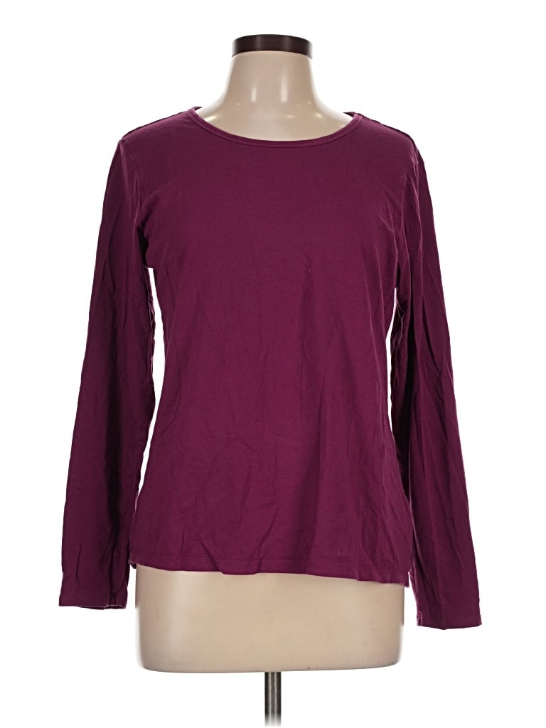 Pre-owned Lands' End Long Sleeve T-shirt In Burgundy