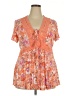 Torrid 100% Rayon Orange Short Sleeve Top Size 2X Plus (2) - photo 1