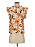 THML 100% Cotton Floral Orange Sleeveless Blouse Size S - photo 2