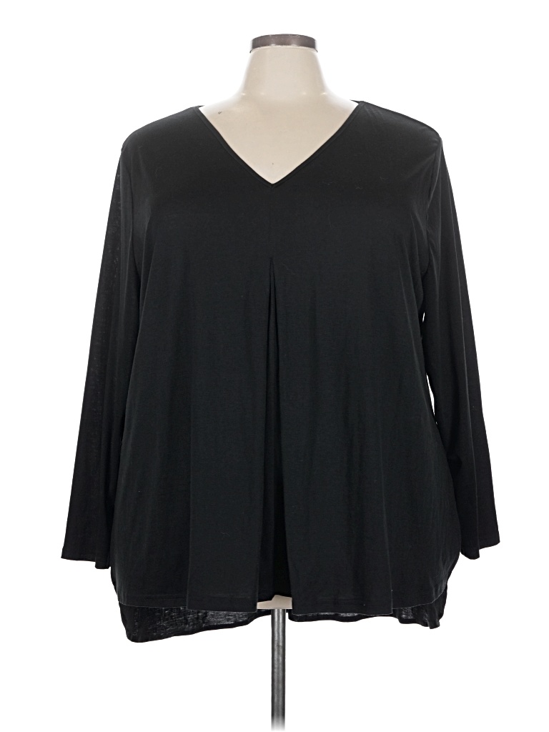 Pre-owned Bloomchic 3/4 Sleeve Blouse In Black