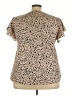 Unbranded 100% Polyester Animal Print Tan Short Sleeve Blouse Size 4X - photo 2