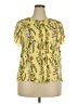 Worthington 100% Polyester Yellow Short Sleeve Blouse Size XXL Petite - photo 1