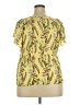 Worthington 100% Polyester Yellow Short Sleeve Blouse Size XXL Petite - photo 2