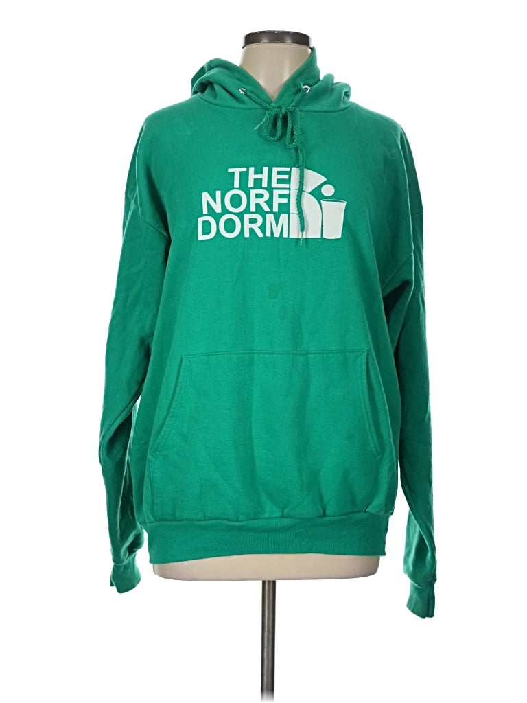 Pre-owned Hanes Zip Up Hoodie In Green