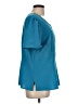 Kathy Che 100% Polyester Teal Short Sleeve Blouse Size L - photo 4