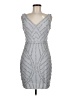 Xscape Silver Cocktail Dress Size 6 - photo 1
