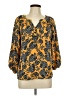 Adrienne Vittadini 100% Polyester Yellow 3/4 Sleeve Blouse Size L - photo 1