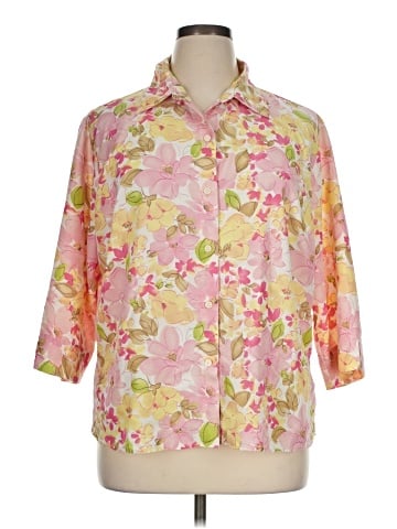 Liz Claiborne 3/4 Sleeve Button-Down Shirt (view 1)