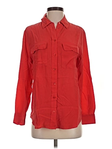 Equipment Long Sleeve Silk Top (view 1)