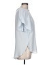 Ann Taylor LOFT 100% Polyester Blue Short Sleeve Blouse Size L - photo 4