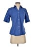 Talbots Blue Short Sleeve Blouse Size 4 Petite - photo 1