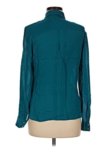White House Black Market Long Sleeve Silk Top (view 2)