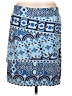 J. McLaughlin Graphic Blue Casual Skirt Size L - photo 1