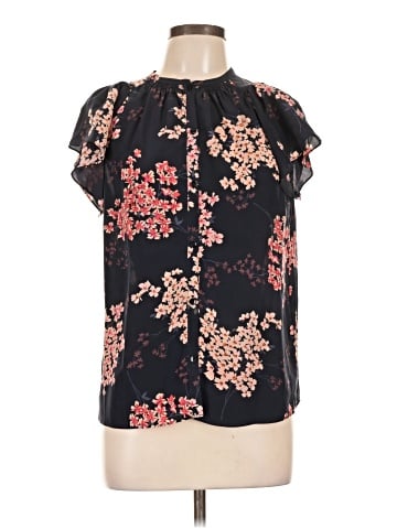 Rebecca Taylor Short Sleeve Silk Top (view 1)