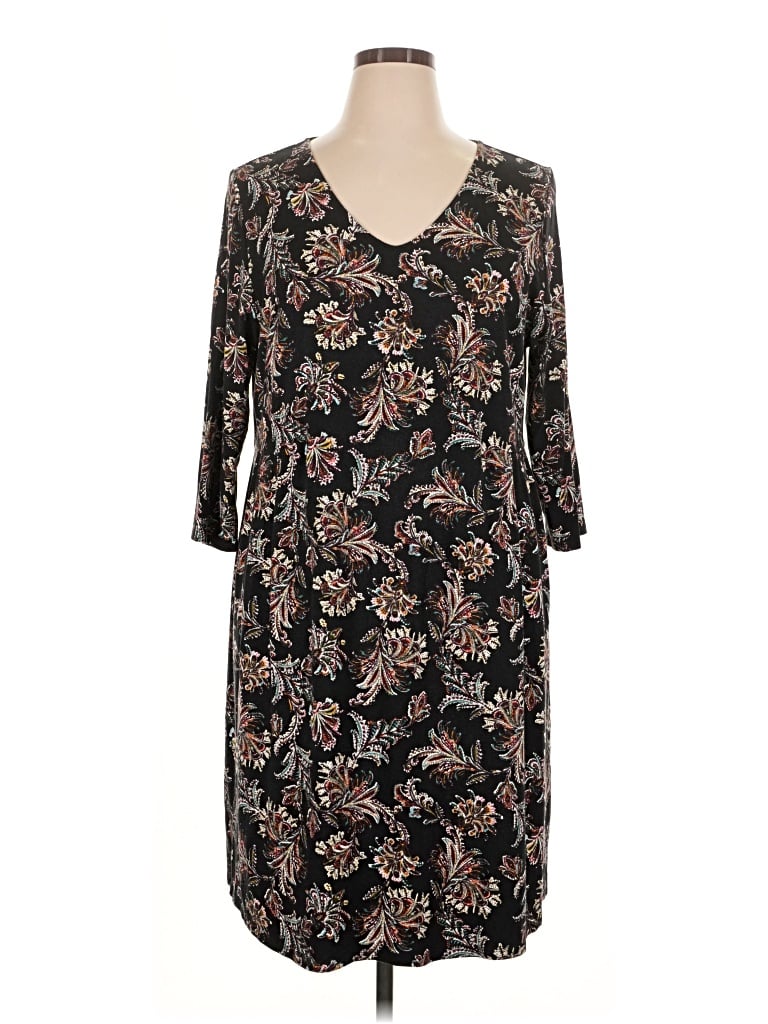 Pre-owned Jjill Casual Dress In Black