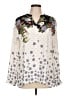 Chico's 100% Polyester Floral Ivory Long Sleeve Blouse Size Lg Petite (2) - photo 1