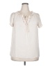 Max Studio 100% Polyester Ivory Short Sleeve Blouse Size XL - photo 1