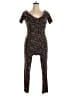 curvy sense Animal Print Brown Jumpsuit Size 1X - photo 1