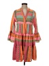 Devotion Twins 100% Cotton Stripes Multi Color Orange Casual Dress Size XS - photo 1