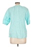 Talbots 100% Linen Teal Short Sleeve Blouse Size Lg Petite - photo 2