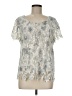 Joie 100% Cotton Silver Short Sleeve Blouse Size M - photo 1