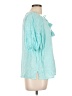 Talbots 100% Linen Teal Short Sleeve Blouse Size Lg Petite - photo 4
