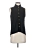Paper Crane 100% Polyurethane Black Sleeveless Button-Down Shirt Size S - photo 1