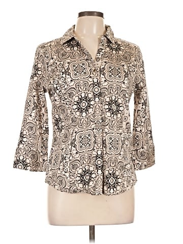 Dana Buchman 3/4 Sleeve Button-Down Shirt (view 1)