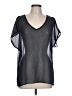 Xhilaration 100% Polyester Black Short Sleeve Blouse Size L - photo 1
