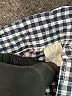 Gap 100% Cotton Checkered-gingham Blue 3/4 Sleeve Button-Down Shirt Size 12-18 mo - photo 3