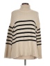 Gap 100% Cotton Stripes Tan Turtleneck Sweater Size L - photo 1