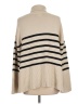 Gap 100% Cotton Stripes Tan Turtleneck Sweater Size L - photo 2