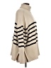 Gap 100% Cotton Stripes Tan Turtleneck Sweater Size L - photo 4