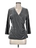 Soft Surroundings Metallic Silver 3/4 Sleeve Top Size M - photo 1