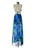 Unbranded Tropical Blue Cocktail Dress Size P (estimated, petite) - photo 2