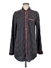 Juicy Couture 100% Polyester Houndstooth Black Long Sleeve Blouse Size M - photo 1
