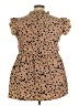 Shein Curve 100% Polyester Animal Print Brown Short Sleeve Blouse Size 3X - photo 2