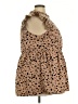 Shein Curve 100% Polyester Animal Print Brown Short Sleeve Blouse Size 3X - photo 4