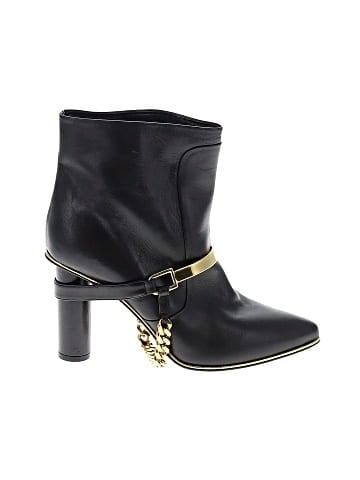 Balmain Leather Chain-Link Ankle Boots (view 1)