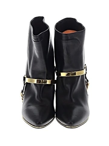 Balmain Leather Chain-Link Ankle Boots (view 2)