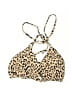 Hollister 100% Polyester Animal Print Tan Gold Swimsuit Top Size S - photo 1