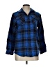 L.L.Bean 100% Cotton Plaid Blue 3/4 Sleeve Button-Down Shirt Size L - photo 1