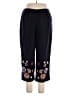 Larry Levine Floral Black Casual Pants Size 16 - photo 2